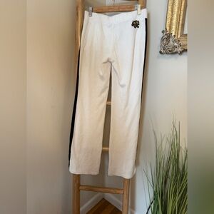 Juicy Couture Black Label Terry Track Wide Leg Pants Side Stripe Y2K Small